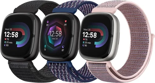 Miniatura 11 de Bcuckood Correa de nailon compatible con Fitbit Sense 2/Fitbit Sense/Fitbit Versa 4/Fitbit Versa 3 Bandas, para mujeres y hombres, correa de nailon