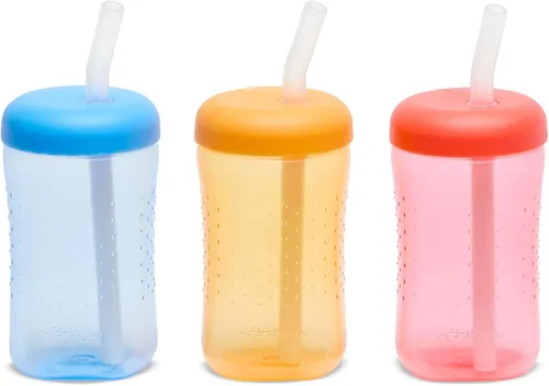 Miniatura 7 de The First Years Squeeze & Sip Vasos con Pajita para Niños Pequeños - Vaso de Transición Sippy Cup Exprimible con Pajita de Silicona - Suministros