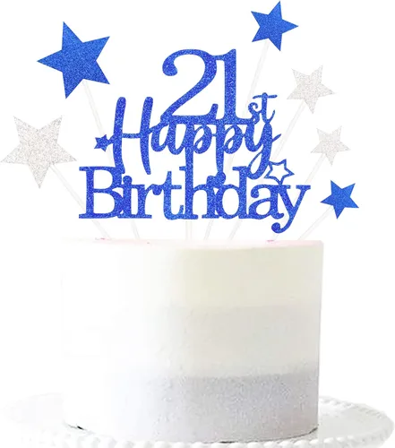Miniatura 7 de Decoración brillante para tarta de primer cumpleaños feliz con estrella, adornos personalizados para tarta de 1 cumpleaños, decoraciones de fiesta