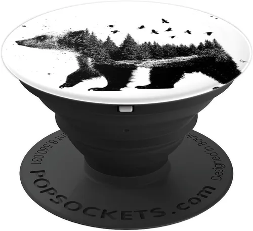 Miniatura 4 de Bear Wood Canada – Enchufe de osito de palo de madera para teléfonos y tabletas, Negro