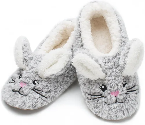 cosyone1997 Lindas pantuflas de animales para niños, niñas y mujeres, calcetines de casa mullidos con suela antideslizante suave, regalos únicos