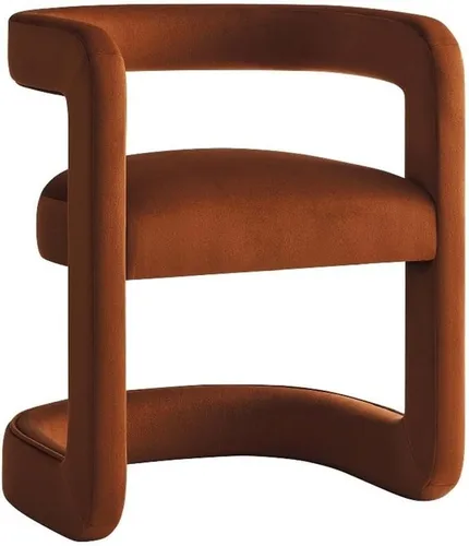 Miniatura 13 de Modway Winslow Silla de comedor de terciopelo resistente a las manchas en alabastro, sillón de barril con respaldo abierto, silla de comedor