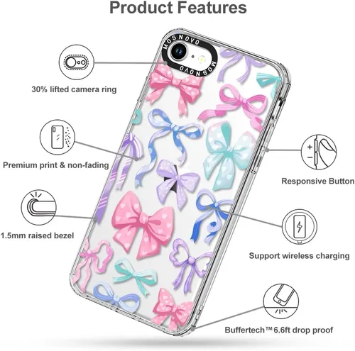 Miniatura 6 de MOSNOVO - Funda SE , para iPhone 8, 7, SE, protección Buffertech de grado militar contra caídas (6.6 pies), antidesprendimiento, poliuretano