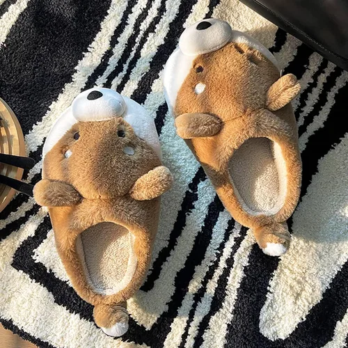 Miniatura 7 de RAGEFIVE Lindas pantuflas de vaca para mujeres y niñas, pantuflas de algodón de felpa mullida para el hogar, para interiores y exteriores