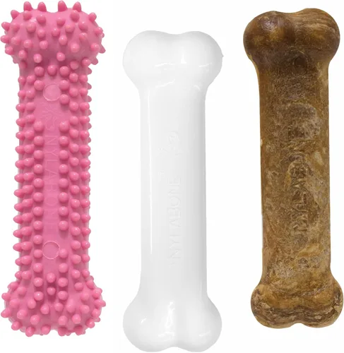Miniatura 16 de Juguete para masticar para cachorros Nylabone, Petite., Hueso, XS, Rosado