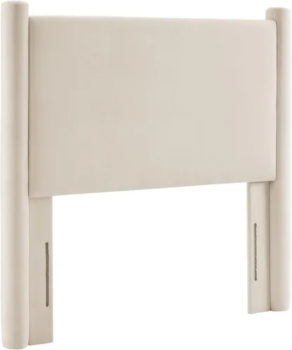 Miniatura 5 de Modway Rael - Cabecero tapizado para cama individual con pilares en Alabastro – Cabecero de terciopelo – Cabecero de terciopelo de terciopelo