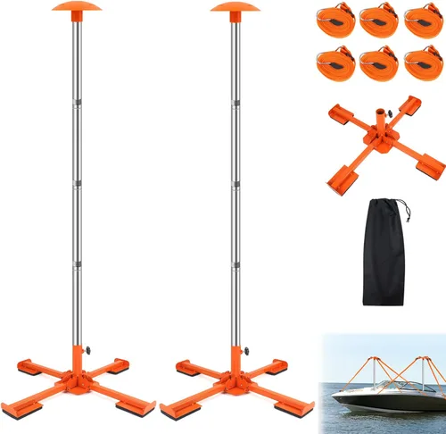 Miniatura 9 de Sistema de postes de soporte para cubierta de barco, postes ajustables de aluminio para cubierta de barco de 16 a 59 pulgadas, sistema de soporte