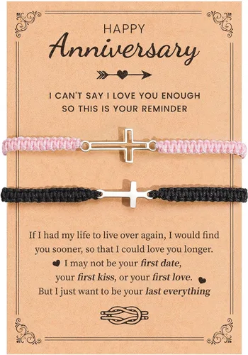 Miniatura 11 de VU100 Pulseras a juego para parejas Pulseras Regalos para novia novio Regalos de relación a larga distancia Pulseras a juego Regalo para aniversario