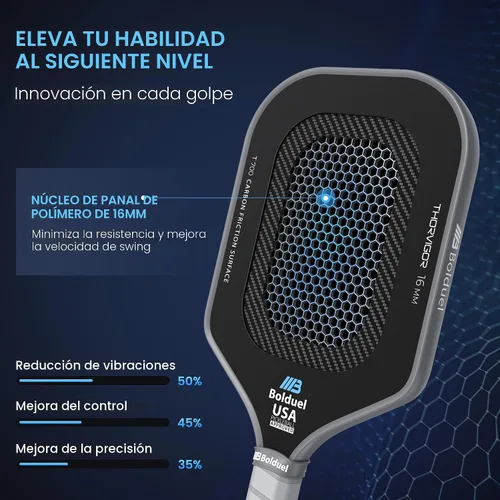 Miniatura 3 de Paletas de pickleball de fibra de carbono aprobadas por USAPA de nivel profesional para jugador agresivo y ofensivo, raqueta de pickleball con Fibra