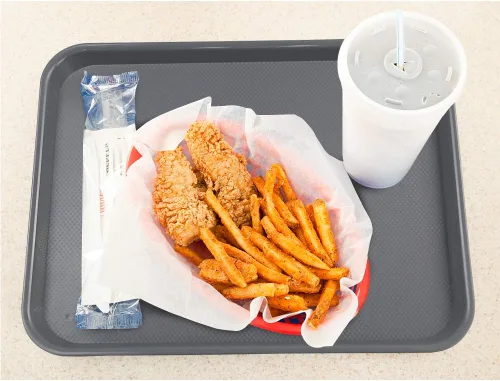 Miniatura 5 de Readsky 6 paquetes de bandejas de plástico para servir, bandejas de plástico de comida rápida de 17.2 x 13.4 pulgadas, bandeja rectangular gris