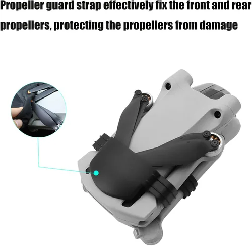 Miniatura 3 de Hélices Protector de correa de protección estabilizador Hélices fijador para DJI Mini 3 Pro/Mini 3 RC Drone Blade Protector Accesorios (negro)