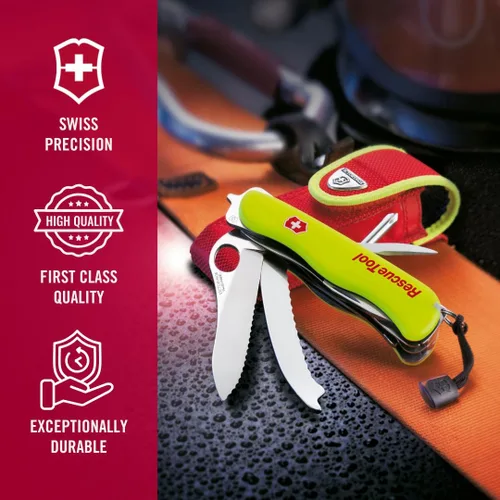 Miniatura 6 de Victorinox Herramienta de rescate con bolsa de nailon, cuchillo suizo del ejército, 13 funciones, navaja de bolsillo de fabricación suiza