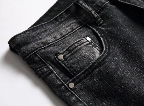 Miniatura 7 de OIIIO Jeans elásticos rasgados de ajuste regular para hombre