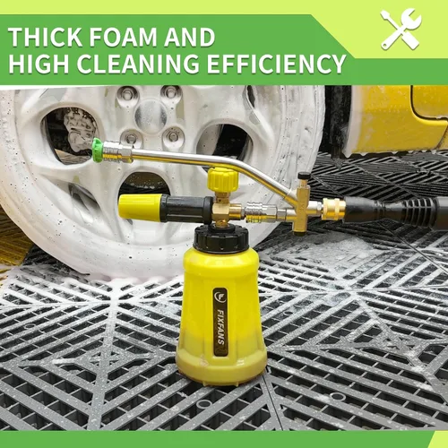 Miniatura 8 de FIXFANS Cañón de espuma de doble conector accesorio para lavadora a presión, cañón de jabón de doble punta, adaptador de repuesto para lavadora