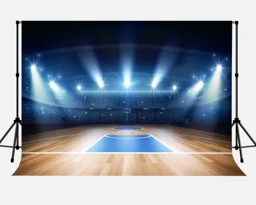 Miniatura 2 de Fondo de cancha de baloncesto para interiores Baloncesto Deportes Club Campo Estadio Fotografía Fondo 9x6ft Decoración de Fiesta Banner Photo Booth