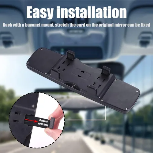 Miniatura 5 de AUCELI Espejo retrovisor para automóvil, espejo retrovisor interior con diamantes de imitación brillantes con vidrio HD, espejo retrovisor con clip