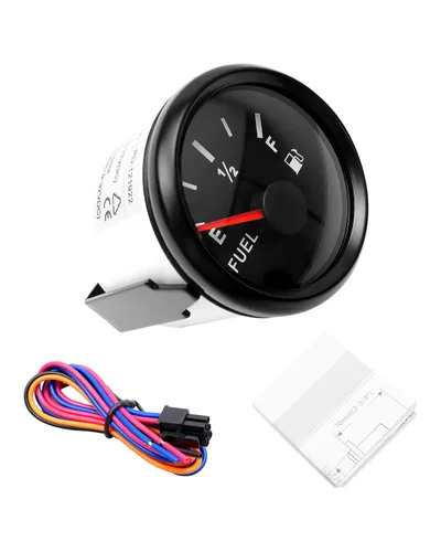 Miniatura 5 de Indicador de nivel de combustible de 0-90 ohm, medidor de combustible marino impermeable con esfera de 52 mm y retroiluminación LED, medidor Medidor