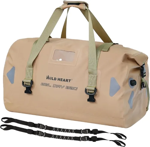 Miniatura 14 de WILD HEART Bolsa de lona impermeable para motocicleta, PVC500D, doble parte inferior, con correas de cuerda y bolsillo interior, 40L, 66L, 100L, 66L