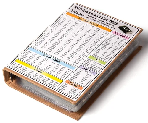 Miniatura 10 de Libro de surtido de resistencias, condensadores y componentes electrónicos SMD 1206 - 5435 piezas, Libro 1206