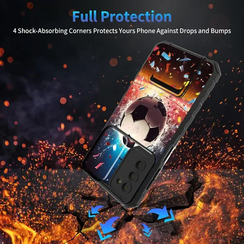 Miniatura 1017 de Funda para Samsung Galaxy S22 Ultra 5G, Galaxy S22 Ultra con cubierta de cámara deslizante, funda resistente de doble capa con función atril Black