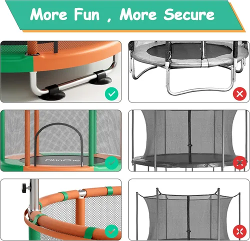 Miniatura 7 de 55" Toddler Mini Trampoline for Kids, Indoor Outdoor Toys with Swing, 440lbs Baby Kids Trampoline, Gymnastics Bar, Birthday Gifts for Boy Girl Age