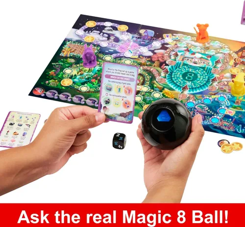 Miniatura 3 de Mattel Games Magic 8 Ball Magical Encounters Juego de mesa para niños y familias, juego de jugador cooperativo con bola mágica real de 8
