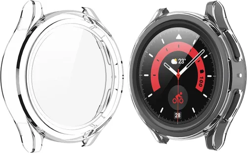 Miniatura 17 de Langboom Funda rígida negra compatible con Samsung Galaxy Watch 5 Galaxy Watch 4 de 1.732 pulgadas (1.732 in) con protector de pantalla, protector