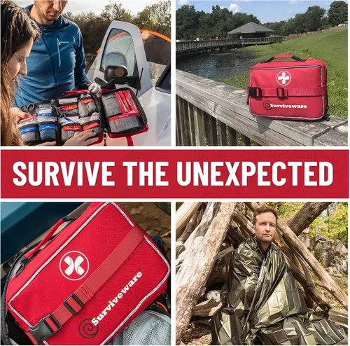 Miniatura 5 de Surviveware Kit completo de primeros auxilios de emergencia para camiones, autos, campamento, oficina, deportes y emergencias al aire libre, juego