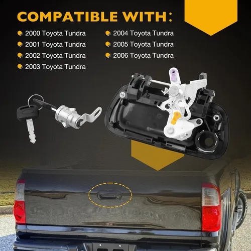 Miniatura 7 de Gledewen Manija de puerta trasera de metal mejorada, compatible con Toyota Tundra 2000-2006, reemplaza # 80866 TO1915110 690900C010