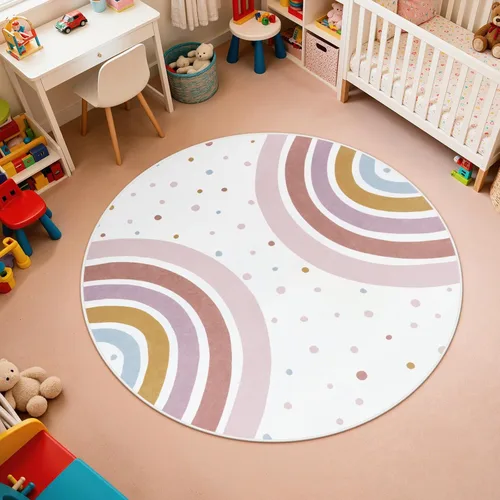 Miniatura 16 de STARUIA Alfombra lavable de arco iris para guardería de niñas, alfombra pequeña de 3 x 5 pies, alfombras de área coloridas para dormitorio de niños