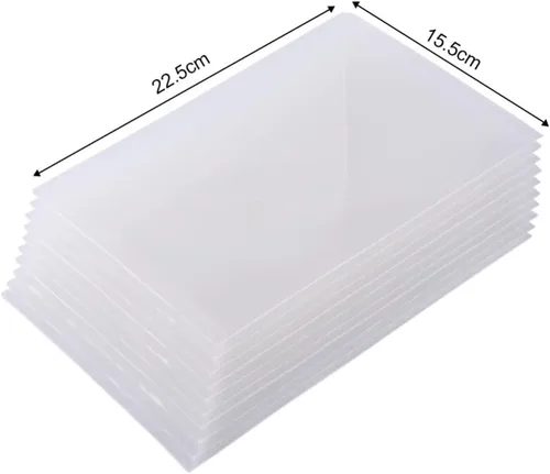 Miniatura 4 de Paquete de 10 bolsillos de almacenamiento de sellos y troqueles, sobres de almacenamiento de plástico de gran tamaño de 8.75 x 6 pulgadas, carpetas K
