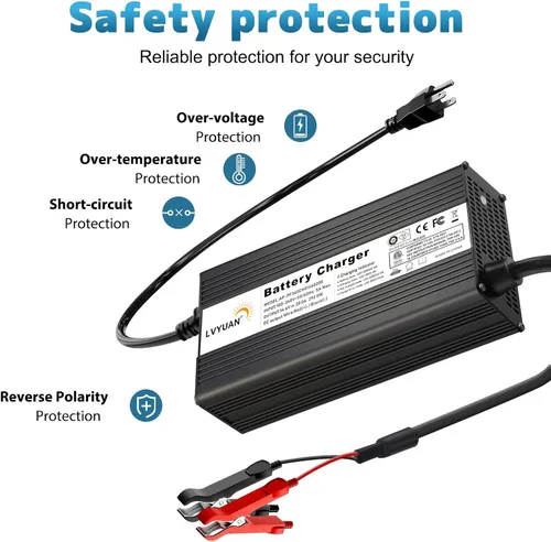Miniatura 2 de LVYUAN Cargador de batería LiFePO4 de 14.6V 20A, cargador de batería inteligente automático y mantenimiento de desulfatador con chip inteligente