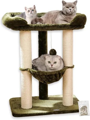 Miniatura 8 de Happi N Pets Torre de Árbol para Gatos Grande de 28 pulgadas para Gatos de Interior, Poste Rascador para Gatos con Cama Grande para Gatos Grandes
