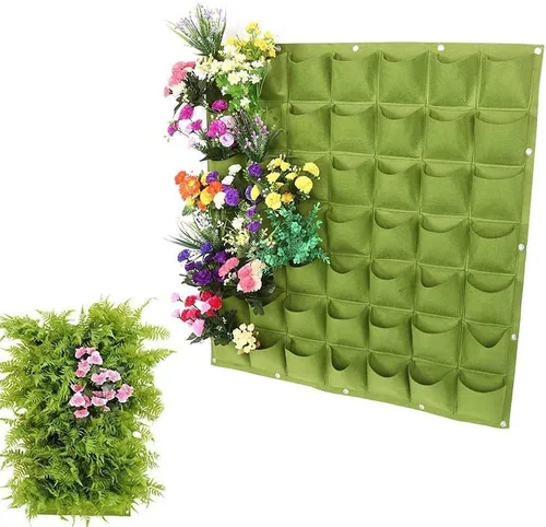Miniatura 11 de Bolsas de cultivo colgantes para plantar, 9 bolsillos para colgar en la pared, bolsa de cultivo vertical para jardín interior y exterior, contenedor