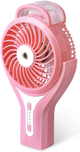 Miniatura 5 de Ventilador de nebulización de agua portátil de mano para viajes, funciona con batería recargable o alimentado por USB, humidificador y ventilador
