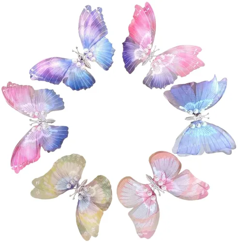 Miniatura 9 de 6 pinzas grandes de mariposa para el cabello para niñas y mujeres, grandes antideslizantes y fuertes pinzas de metal para el cabello, pinzas