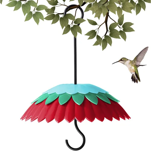Miniatura 8 de Cubierta protectora para comedero de pájaros, cúpula skaithee de 8 pulgadas, deflector de comedero de pájaros para exteriores con gancho de pastor