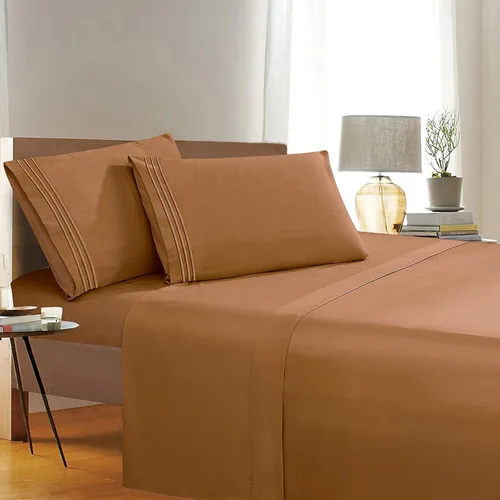 Miniatura 11 de Elegant Comfort 1500 Premier Resistente a Arrugas y Decoloración de Calidad Hotel Juego de Sábanas de 4 Piezas Ultra Suave Lujoso Incluye Sábana