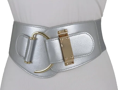 Miniatura 49 de TFJ - Cinturón ancho de moda para mujer, cintura alta, hebilla de gancho de metal dorado, talla XS, S, M, L, XL