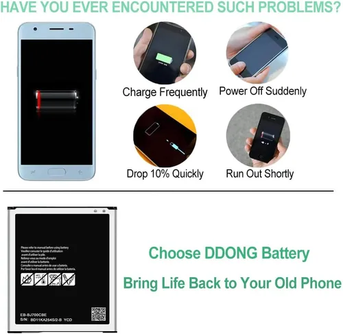 Miniatura 5 de DDONG Para Samsung Galaxy J7 Batería de repuesto, EB-BJ700CBE Batería para Galaxy J7 J700T J700T1 SM-J700T1 SM-J700P EB-BJ700BBC EB-BJ700BBU