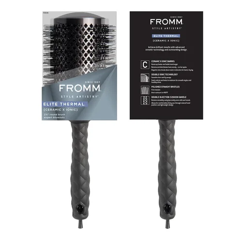Miniatura 6 de Fromm Elite Thermal Ceramic x Ionic - Cepillo redondo de 2.5 pulgadas para golpes expertos y secado más rápido del cabello, cepillo de pelo
