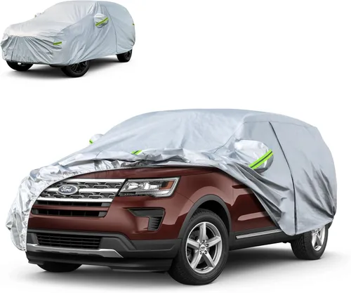 Miniatura 13 de KouKou Oxford - Cubierta impermeable para automóvil, para todo tipo de clima, para exteriores, contra la lluvia, el polvo, el sol, UV