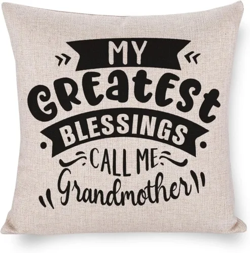 Miniatura 6 de Fundas de almohada de 16 x 16 pulgadas, decoración de granja con texto en inglés "My Happily Ever After Grandmother", fundas de cojín para el hogar