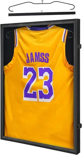 KCRasan Vitrina de Marco de Jersey - Vitrina de Jersey - Caja de Sombra con Marcos Grandes Cerrables y Protección UV para Camiseta de Béisbol
