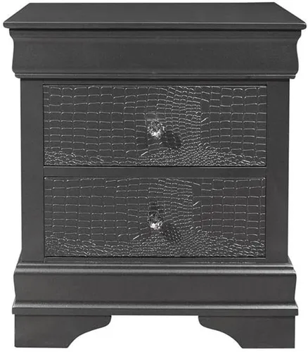 Miniatura 4 de Global Furniture USA Pompei - Mesita de noche con acabado gris, gris metálico
