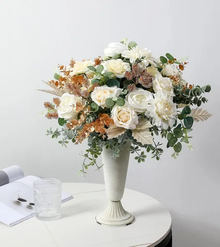 Miniatura 4 de YYHUAWU Caja Combo de Flores Artificiales Juego de Flores de Color Degradado con Hojas y Tallos para Ramos de Boda DIY Centros de Mesa Baby Shower