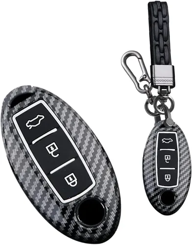 Miniatura 14 de Funda para llavero de 3 botones para Nissan 350Z 370Z Altima Armada CIMA Cube Frontier Fuga GT-R Juke Kicks Lannia Latio Leaf Livina con llavero B