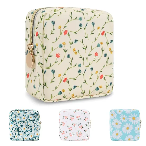 Miniatura 47 de Estuche pequeño para lápices y maquillaje para bolso, lindo estuche de lápices, bolsa de pinceles de maquillaje de nylon con cremallera, estuche