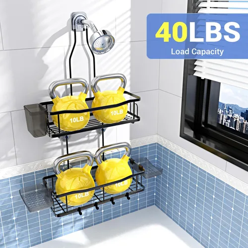 Miniatura 4 de Aitatty Organizador de baño colgante para ducha: estantes de ducha inoxidables sobre el cabezal de ducha, sin taladrar en el interior, estantes