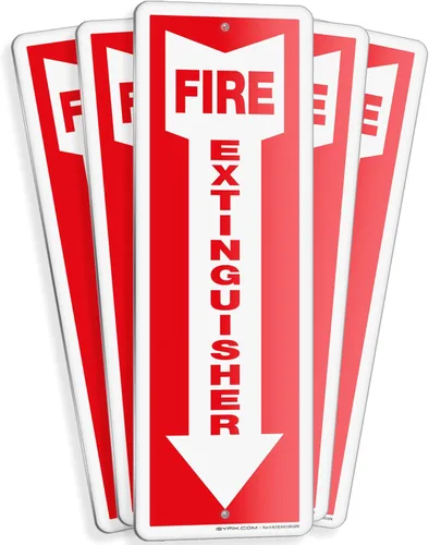 Miniatura 20 de iSYFIX Letrero para extintor de incendios – Paquete de 2 carteles reflectantes de aluminio 040 100% libre de óxido, laminado para máxima resistencia